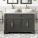 Lucia Graphite Grey Double Vanity with Marble Top & Curved Counter Top Basin 1200mm - Brass Knurled Handles