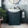 Capri Navy Blue Vanity with Semi Recessed Basin 650mm - Chrome Handles
