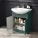 Capri Mystic Green Vanity with Semi Recessed Basin 650mm - Brushed Handles