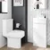 Trent Gloss White Cloakroom Floor Standing Basin Vanity 400mm and Toilet Set