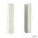 Monaco Chalk White Floor Standing Tall Cabinet Unit 300mm - Brushed Brass Accents