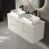 Crete Fluted Linen White Double Wall Hung Drawer Vanity with Marble Top & Marin Basin 1200mm