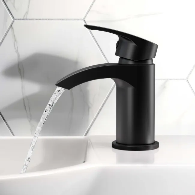 Spey Matt Black Cloakroom Basin Mixer Tap