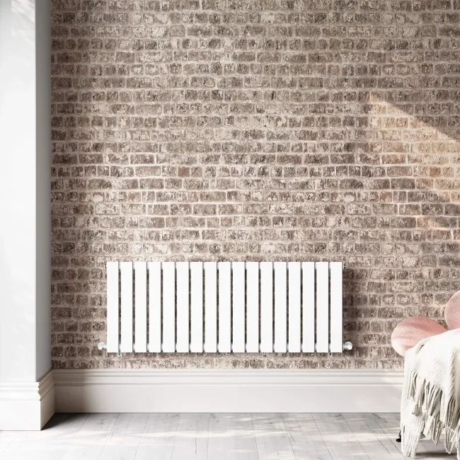 Faro White Single Flat Panel Horizontal Radiator 450x1190mm