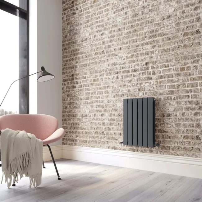 Faro Anthracite Double Flat Panel Horizontal Radiator 600x420mm