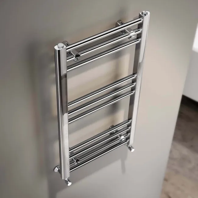 Barcelona Chrome Straight Heated Towel Rail 800x400mm