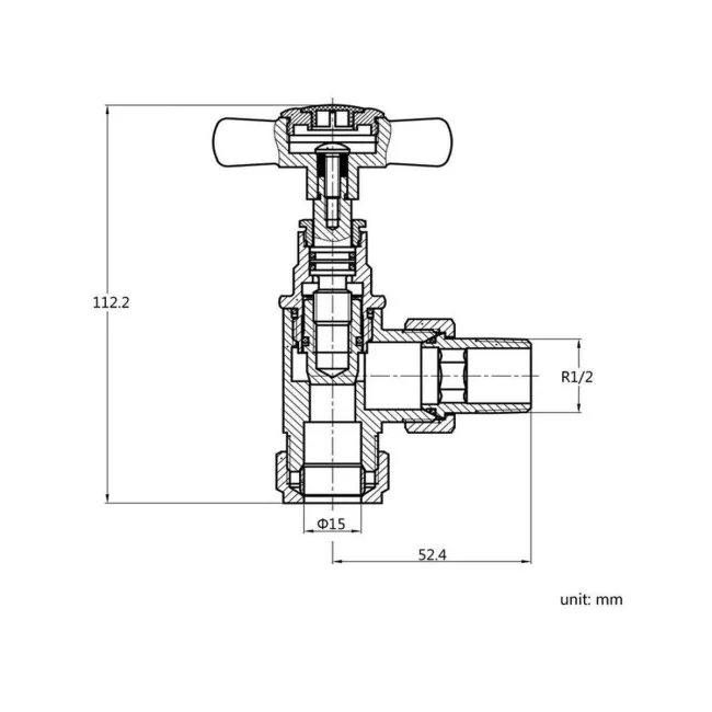 Chrome Angled Traditional Manual Radiator Valves (Pair) Standard 15mm