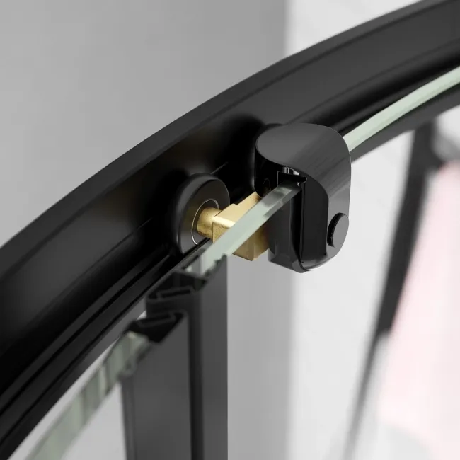 London Matt Black 6mm Offset Quadrant Shower Enclosure 1200x800mm