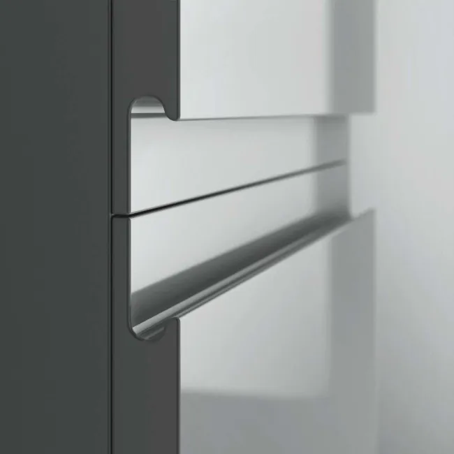 Trent Stone Grey Wall Hung Tall Cabinet Unit 1200x300mm