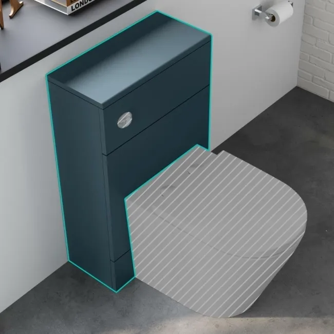 Harper Navy Blue Back To Wall Toilet Unit 500mm