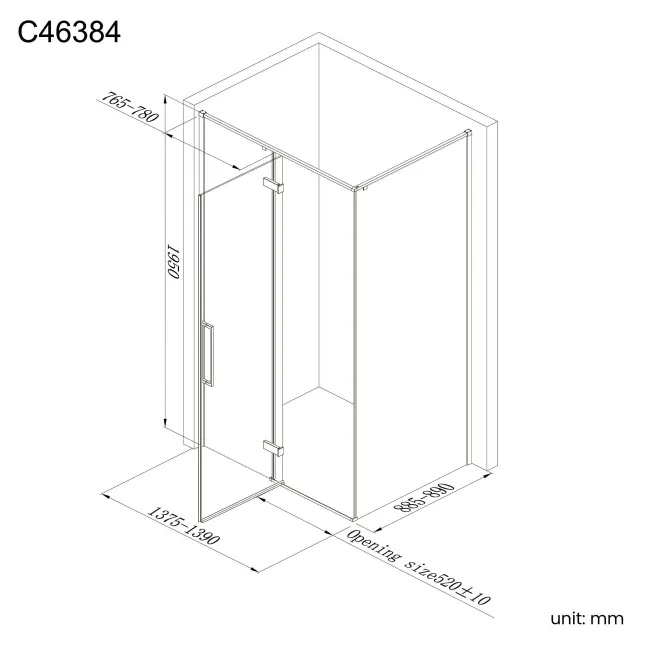 Helsinki Brushed Brass Premium Easy Clean 8mm Hinged Shower Enclosure 1400x900mm