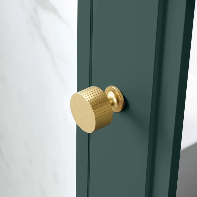 Midnight Green Mirror Cabinet 700x500mm - Brushed Brass Accents