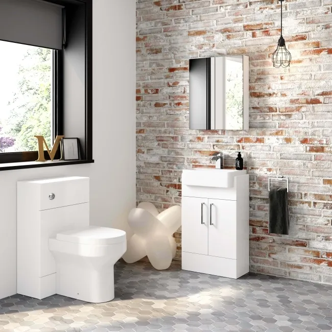 Harper Gloss White Vanity with Semi Recessed Basin 500mm