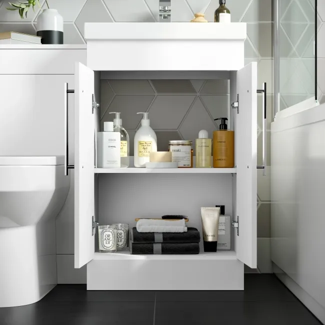 Avon Gloss White Combination Vanity Basin and Miami Toilet 1000mm