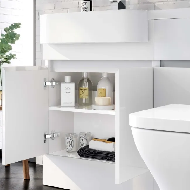 Foster Gloss White Combination Vanity Basin and Atlanta Toilet 1200mm - Left Handed