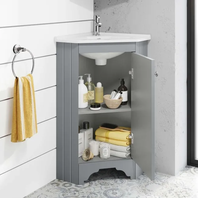Lucia Dove Grey Corner Basin Vanity 400mm