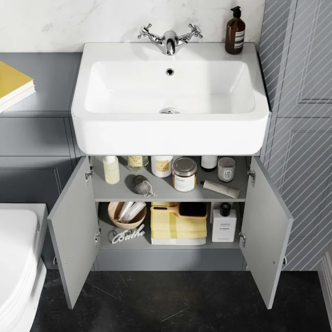 Monaco Dove Grey Combination Vanity Basin and Seattle Toilet 1200mm