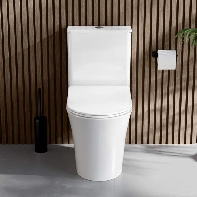 Tucson Rimless Close Coupled Toilet With Premium Soft Close Slim Seat