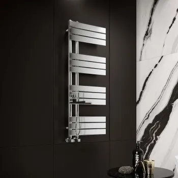 Seville Chrome Designer Flat Panel Heated Towel Rail 1200x450mm
