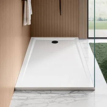 Sydney Low Profile Rectangular Gloss White Stone Shower Tray 1600x900mm