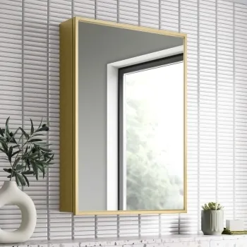 Mia Matt Brass Mirror Cabinet 710x500mm