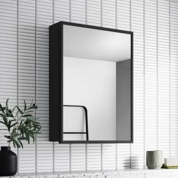 Mia Black Framed Mirror Cabinet 610x450mm