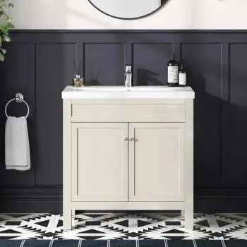 Bermuda Chalk White Basin Vanity 800mm