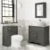 Lucia Graphite Grey Vanity with Marble Top & Oval Counter Top Basin 840mm