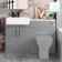 Harper Stone Grey Basin Vanity with Marble Top & Back To Wall Unit 1200mm - Black Accents