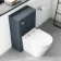 Corsica Curved Inky Blue Slimline Back To Wall Unit and Boston Toilet