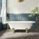 Abingdon 1700mm Single Ended Roll Top Bath - Brushed Brass Ball Feet
