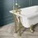 Abingdon 1500mm Single Ended Roll Top Bath - Brushed Brass Ball Feet
