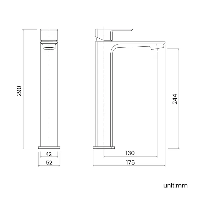 Mersey Chrome High Rise Basin Mixer Tap