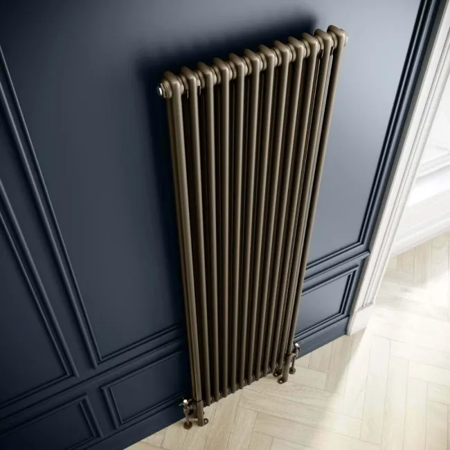Athens Antique Gold Double Column Vertical Traditional Radiator 1800x560mm
