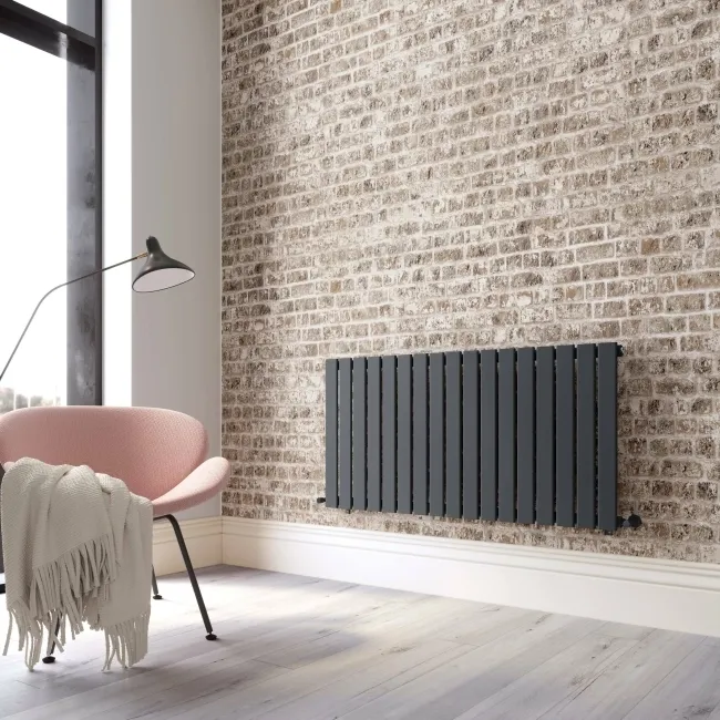 Faro Anthracite Single Flat Panel Horizontal Radiator 600x1190mm