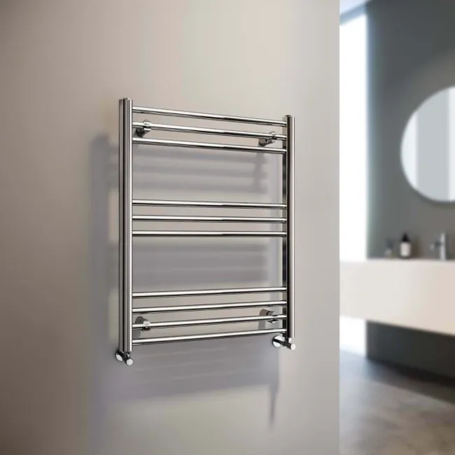 Barcelona Chrome Straight Heated Towel Rail 800x600mm