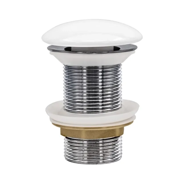 Gloss White Ceramic Dome Basin Waste - Unslotted