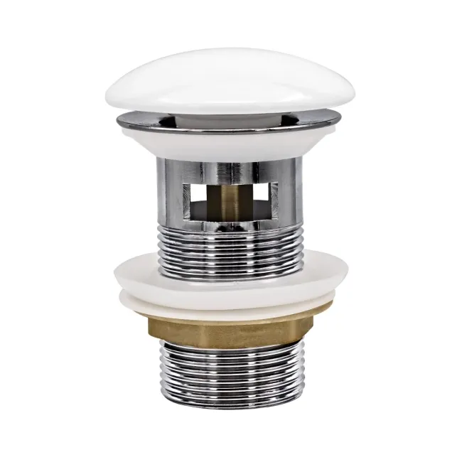 Gloss White Ceramic Dome Basin Waste - Slotted