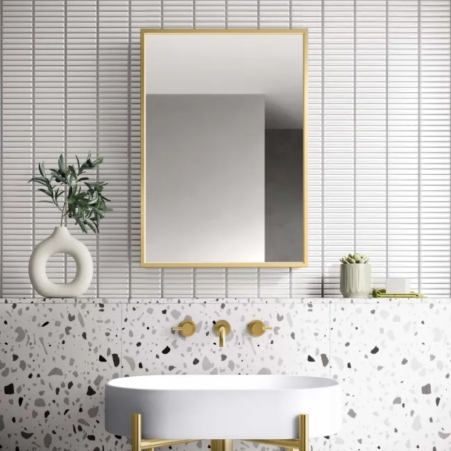 Mia Matt Brass Mirror Cabinet 710x500mm