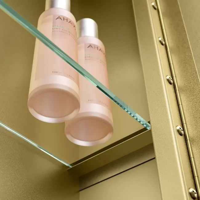 Mia Matt Brass Mirror Cabinet 710x500mm