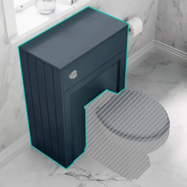 Monaco Inky Blue Back To Wall Toilet Unit 600mm