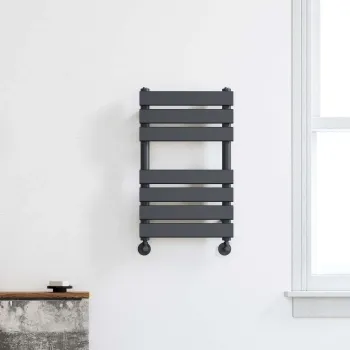 Santorini Anthracite Flat Panel Heated Towel Rail 650x400mm