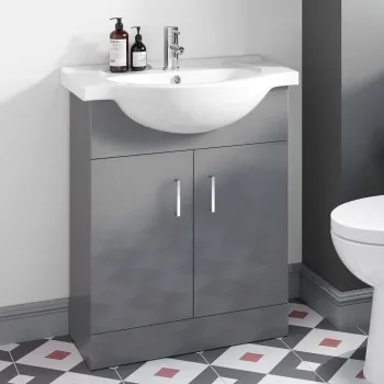 Quartz Stone Grey with Semi Recessed Basin 650mm