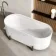 Shore 1700 Gloss White Freestanding Bath - Gunmetal Feet