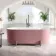 Shore 1700 Matt Pink Freestanding Bath - Gunmetal Feet
