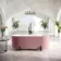 Shore 1700 Matt Pink Freestanding Bath - Matt Black Feet