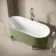 Shore 1700 Matt Green Freestanding Bath - Chrome Feet