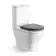 Kansas Traditional Rimless Close Coupled Toilet With Dove Grey Wooden Seat - Brushed Brass Hinges