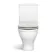 Kansas Traditional Rimless Close Coupled Toilet With Cotton White Wooden Seat - Brushed Brass Hinges