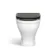 Kansas Traditional Rimless Back To Wall Toilet With Graphite Grey Wooden Seat - Brushed Brass Hinges